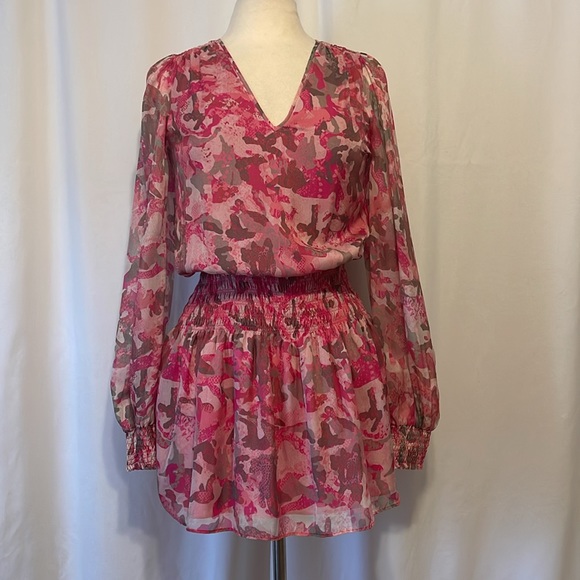 SOLD ON EBAY Ramy Brook Shaw Smocked Mini Dress in Pink Floral size XXS - Picture 6 of 12